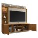 Rack com Painel para TV até 65 Polegadas com LED Vidros e 2 Portas Multimóveis CR45275 Cinamomo/Off White/Ripado