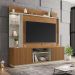 Rack com Painel para TV até 65 Polegadas com LED Vidros e 2 Portas Multimóveis CR45275 Naturalle/Off White/Ripado
