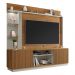 Rack com Painel para TV até 65 Polegadas com LED Vidros e 2 Portas Multimóveis CR45275 Naturalle/Off White/Ripado