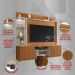 Rack com Painel para TV até 65 Polegadas com LED Vidros e 2 Portas Multimóveis CR45275 Naturalle/Off White/Ripado