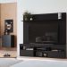 Rack com Painel para TV até 65 Polegadas e Aparador 2 Portas Multimóveis MP1094 Preto