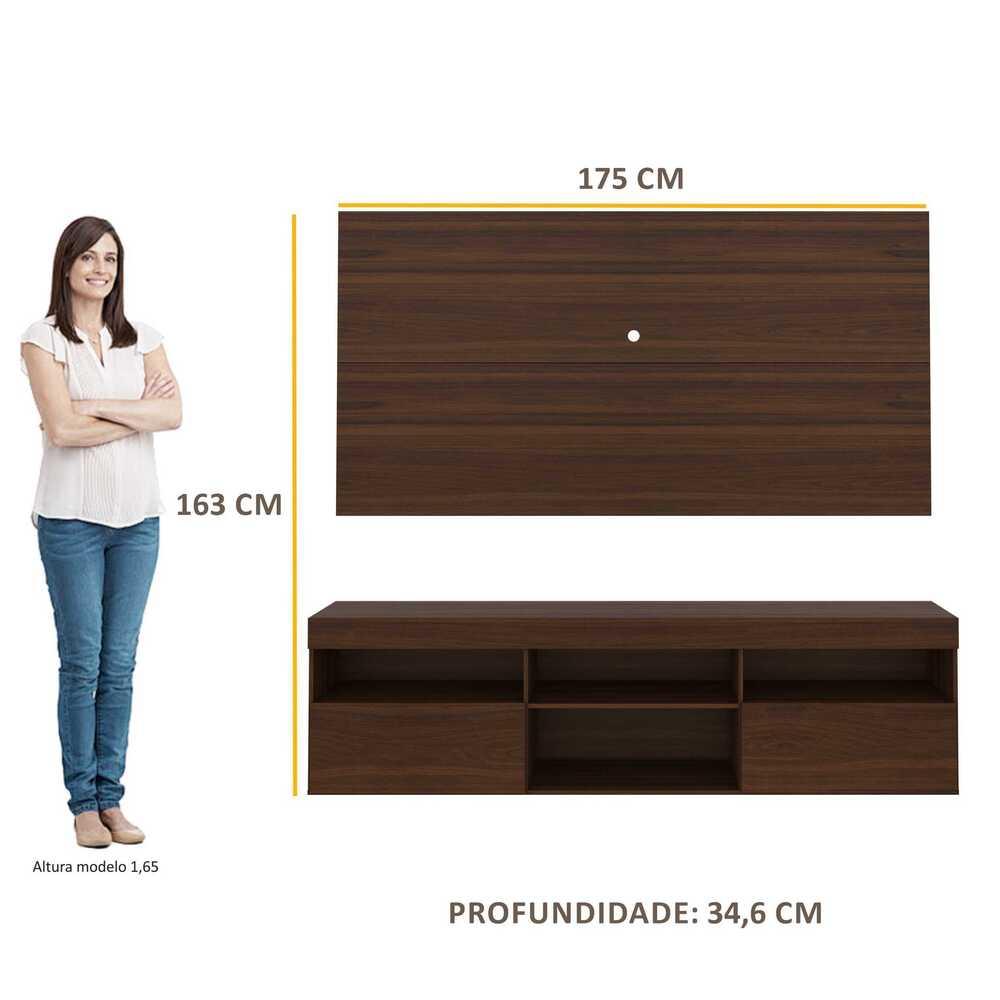 Rack com Painel para TV até 65" Multimóveis Flórida FG3059 Madeirado