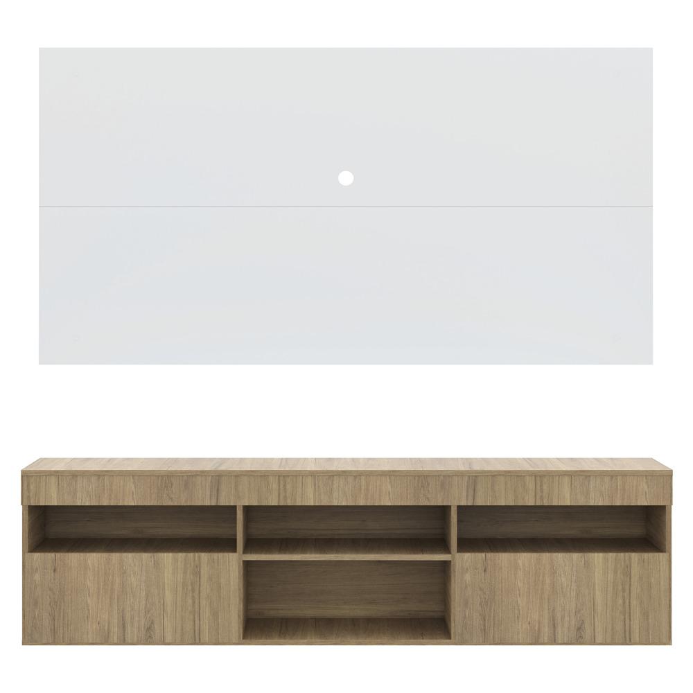 Rack com Painel para TV até 65" Suspenso com 2 Portas Londres Multimóveis Rustic/Branco