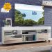 Rack com Rodízios e Espelho para TV até 65" Multimóveis Paris FG3330 com 2 Portas Branco