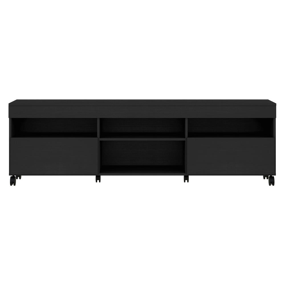 Rack com Rodízios para TV até 65" Multimóveis Paris FG3325 com 2 Portas Preto