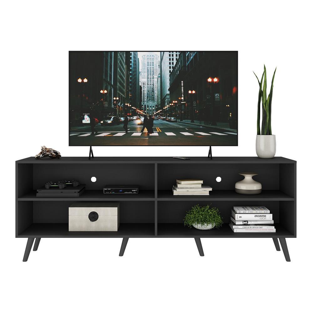 Rack para TV 75" Retrô Jazz Multimóveis MP1017 Preto