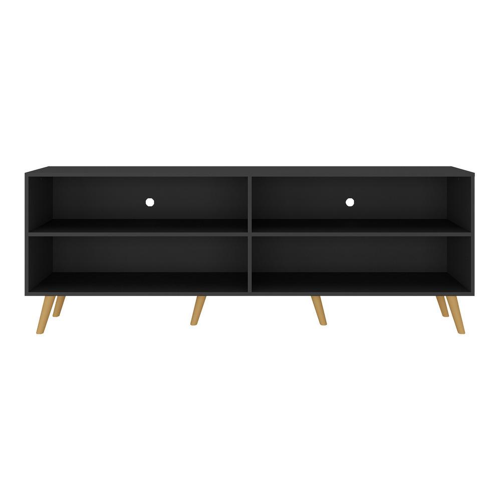 Rack para TV 75" Retrô Jazz Multimóveis MP1017 Preto/Natural