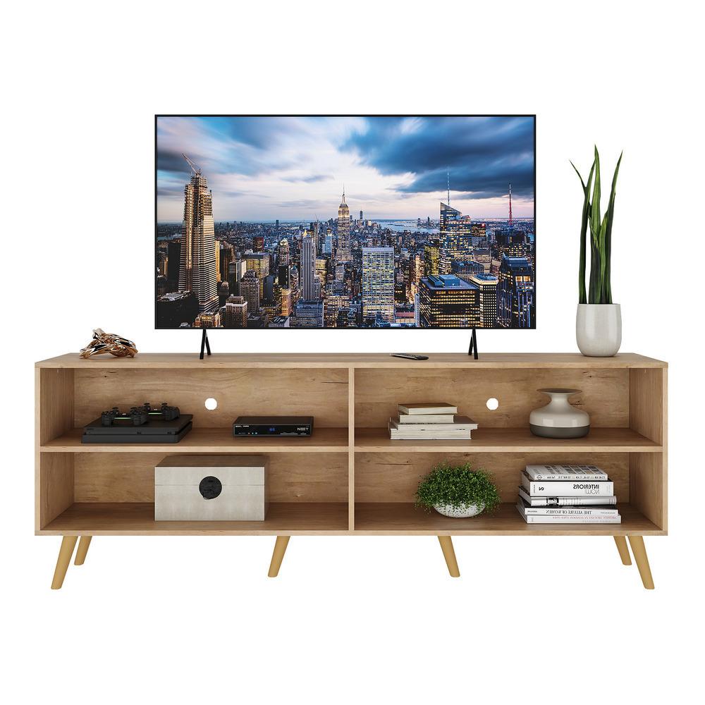 Rack para TV 75" Retrô Jazz Multimóveis MP1017 Rustic/Nat