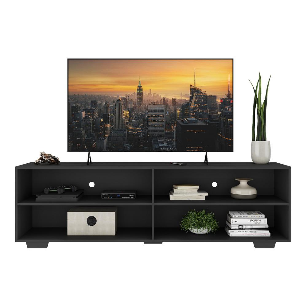 Rack para TV 75" com Pés Jazz Multimóveis MP1018 Preto