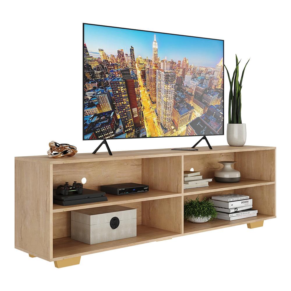 Rack para TV 75" com Pés Jazz Multimóveis MP1018 Rustic/Nat