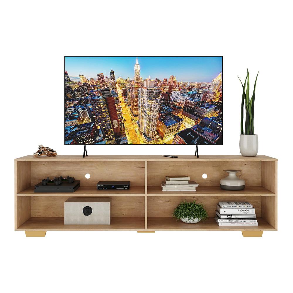 Rack para TV 75" com Pés Jazz Multimóveis MP1018 Rustic/Nat