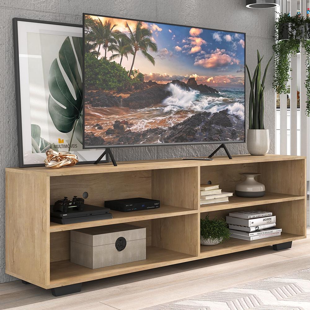 Rack para TV 75" com Pés Jazz Multimóveis MP1018 Rustic/Pto