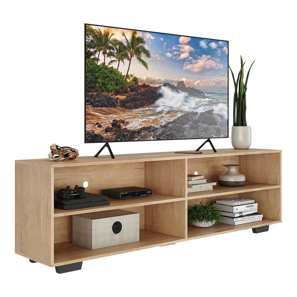 Rack para TV 75" com Pés Jazz Multimóveis MP1018 Rustic/Pto