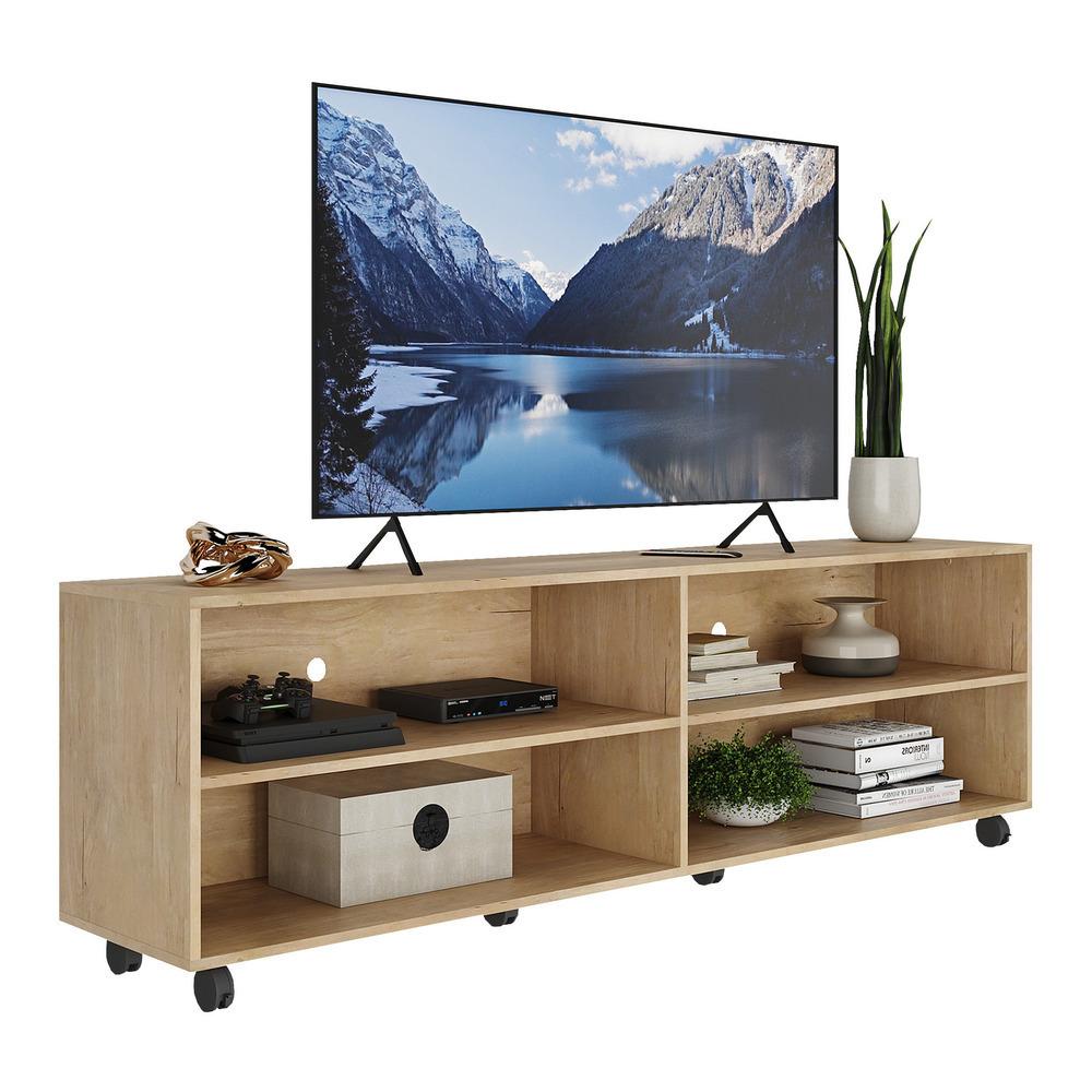 Rack para TV 75" com Rodízios Jazz Multimóveis MP1015 Rustic