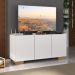 Rack para TV até 32 Polegadas com 3 Portas Multimóveis MP1068 Branco/Natural