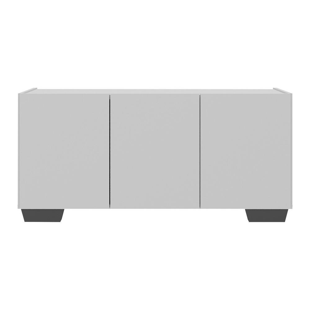 Rack para TV até 32 Polegadas com 3 Portas Multimóveis MP1068 Branco/Preto
