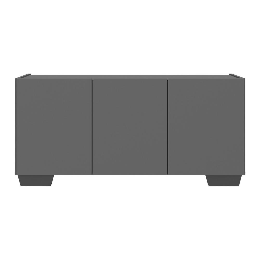 Rack para TV até 32 Polegadas com 3 Portas Multimóveis MP1068 Grafite/Preto