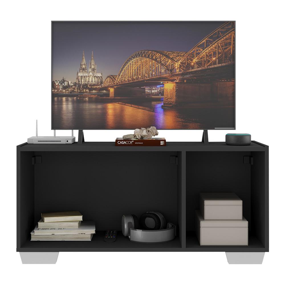 Rack para TV até 32 Polegadas com 3 Portas Multimóveis MP1068 Preto/Branco
