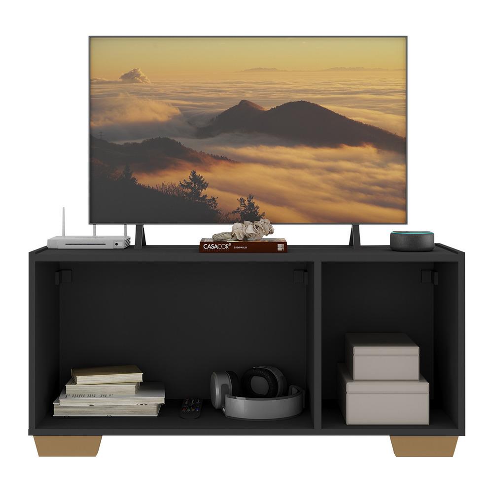 Rack para TV até 32 Polegadas com 3 Portas Multimóveis MP1068 Preto/Natural