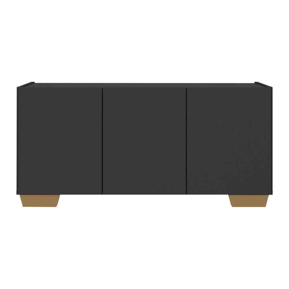 Rack para TV até 32 Polegadas com 3 Portas Multimóveis MP1068 Preto/Natural