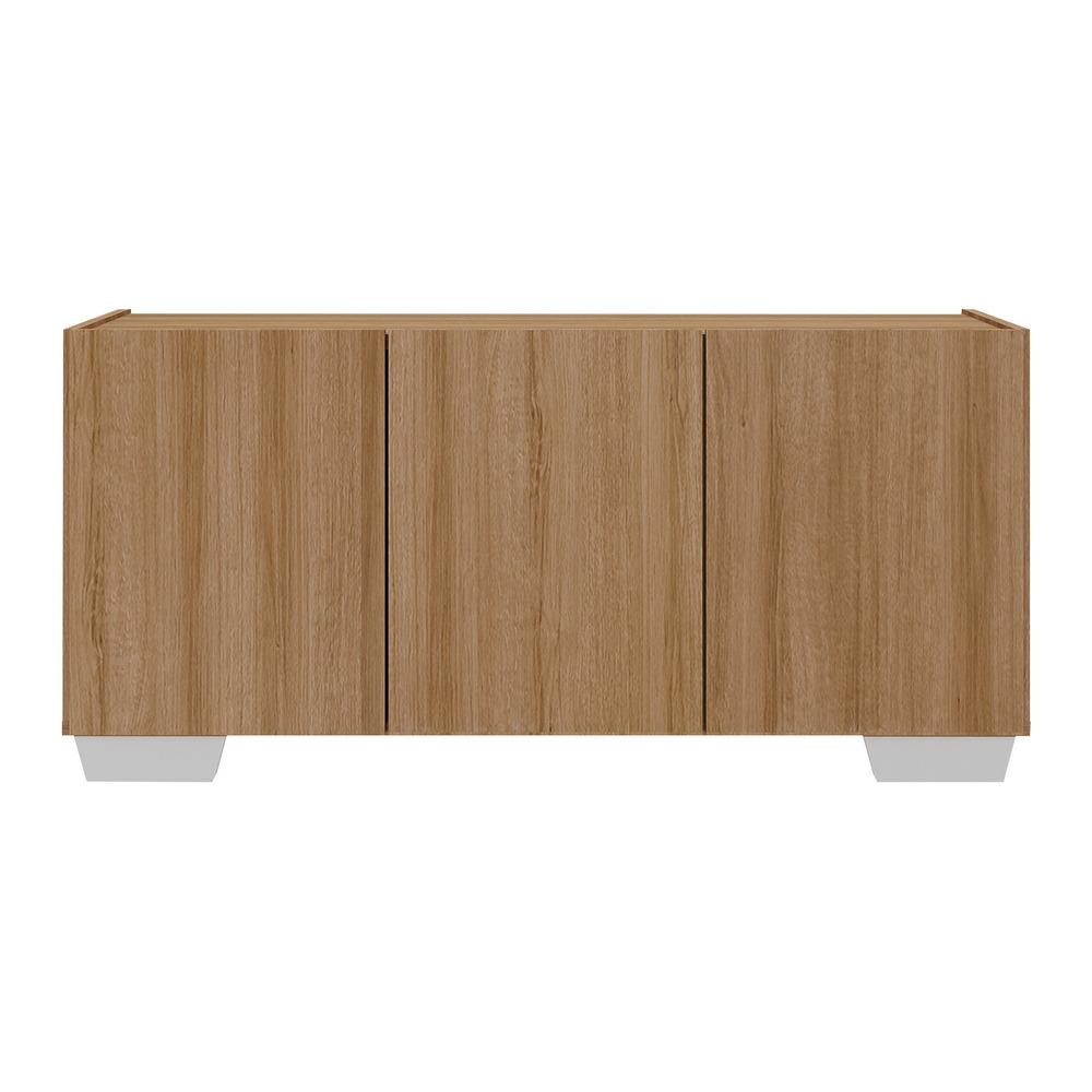 Rack para TV até 32 Polegadas com 3 Portas Multimóveis MP1068 Rustic/Branco