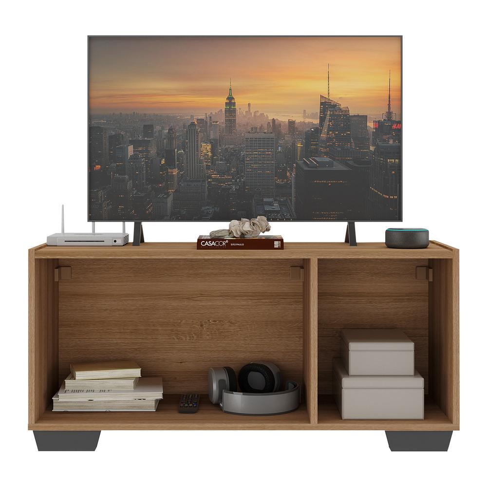 Rack para TV até 32 Polegadas com 3 Portas Multimóveis MP1068 Rustic/Preto