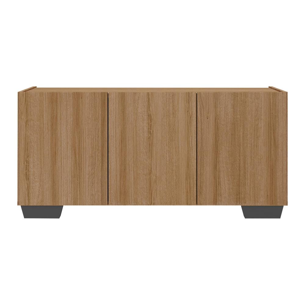 Rack para TV até 32 Polegadas com 3 Portas Multimóveis MP1068 Rustic/Preto