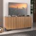 Rack para TV até 32 Polegadas com 3 Portas Multimóveis MP1068 Rustic/Preto