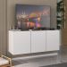 Rack para TV até 32 Polegadas com 3 Portas Suspenso Multimóveis MP1066 Branco