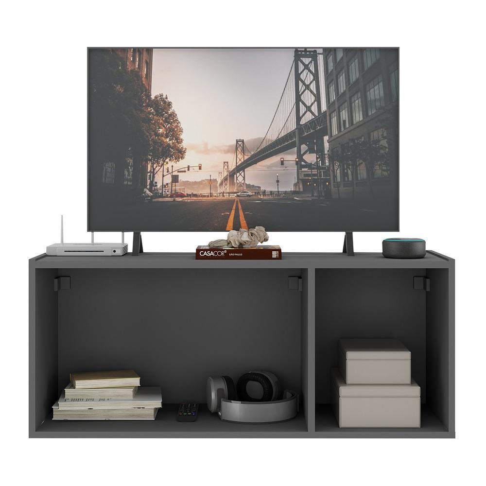 Rack para TV até 32 Polegadas com 3 Portas Suspenso Multimóveis MP1066 Grafite