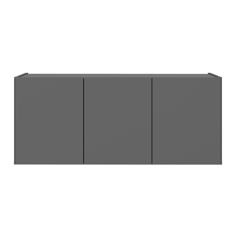 Rack para TV até 32 Polegadas com 3 Portas Suspenso Multimóveis MP1066 Grafite