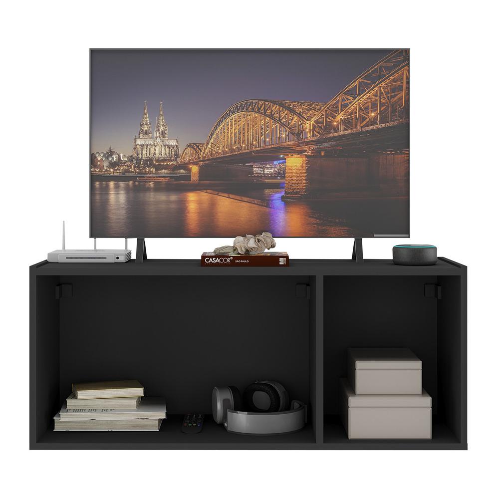 Rack para TV até 32 Polegadas com 3 Portas Suspenso Multimóveis MP1066 Preto