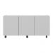 Rack para TV até 32 Polegadas com 3 Portas e Rodízios Multimóveis MP1065 Branco