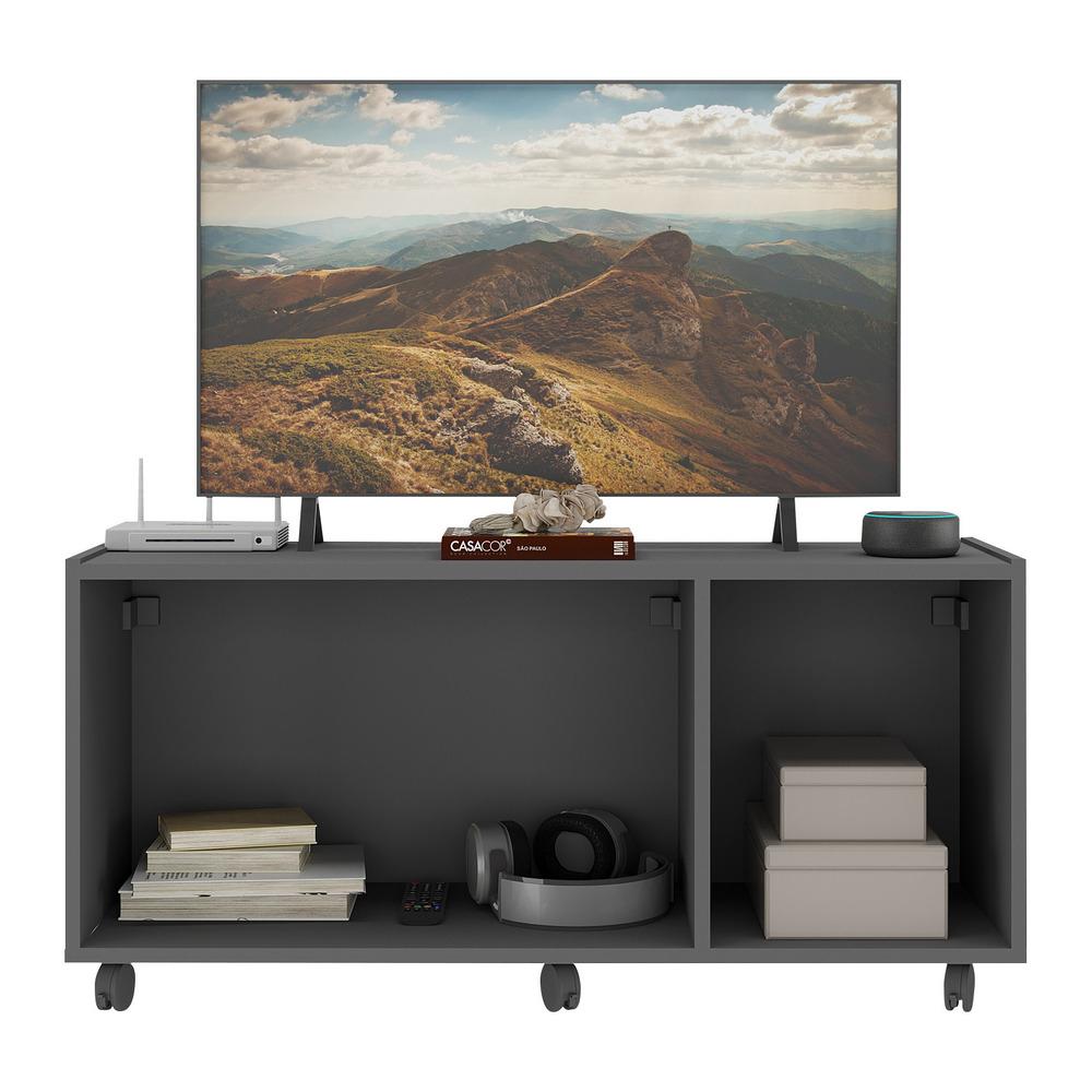 Rack para TV até 32 Polegadas com 3 Portas e Rodízios Multimóveis MP1065 Grafite