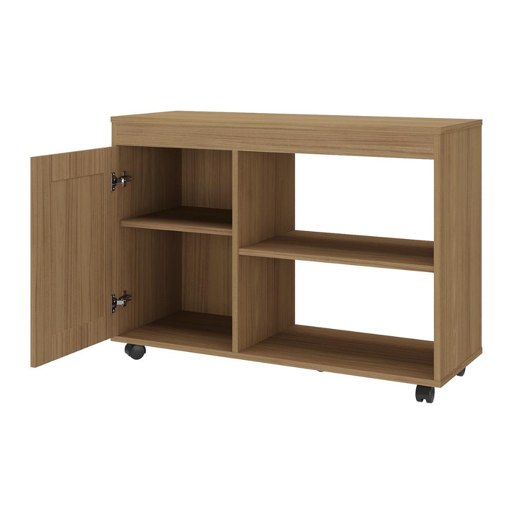 Rack para TV até 35 Polegadas 91cm com Rodízios 1 Porta Multimóveis CR45327 Carvalho