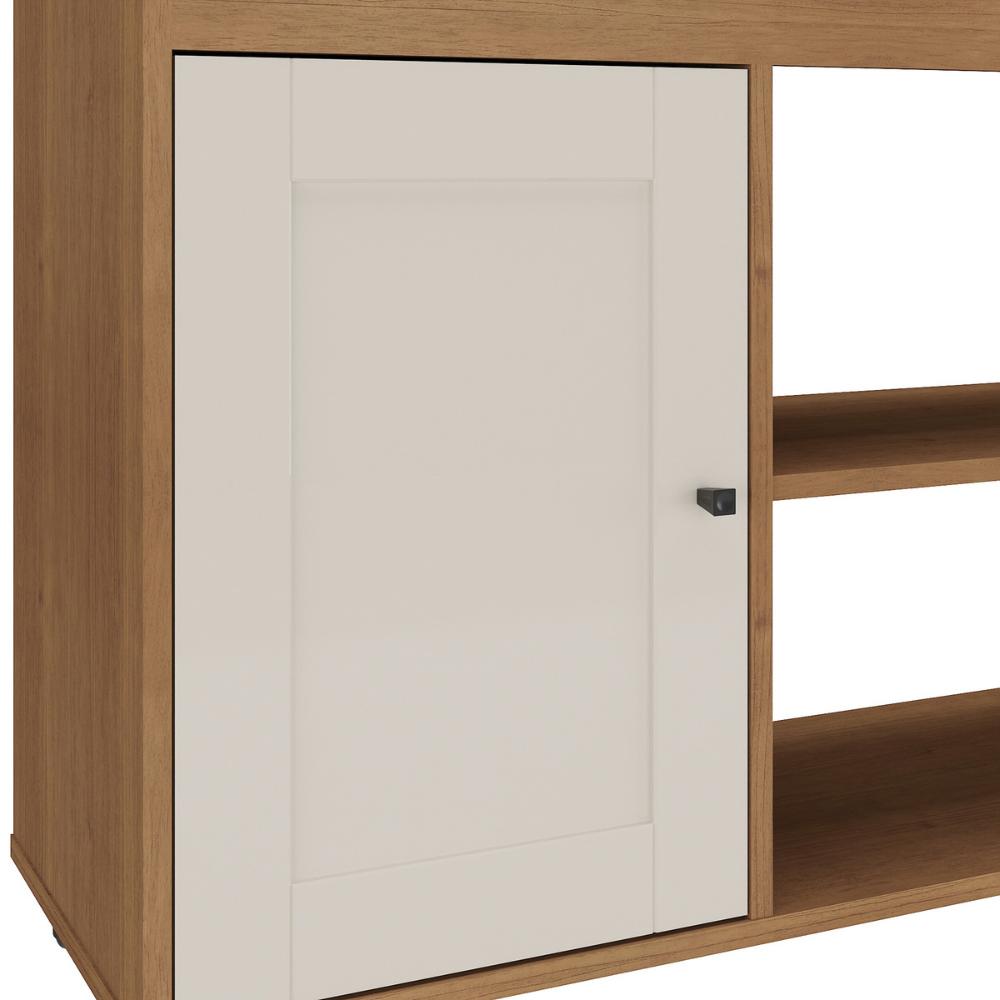 Rack para TV até 35 Polegadas 91cm com Rodízios 1 Porta Multimóveis CR45327 Cinamomo/Off White