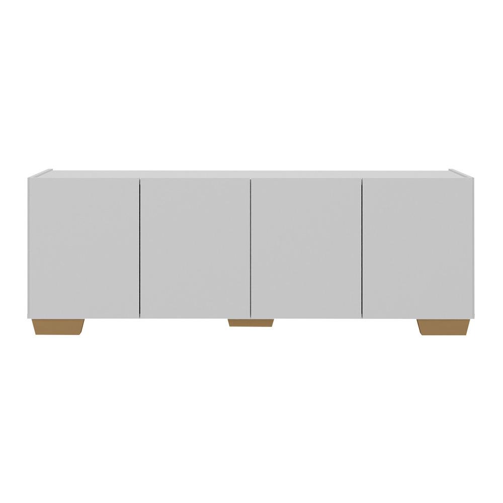 Rack para TV até 50 Polegadas com 4 Portas Multimóveis MP1072 Branco/Natural