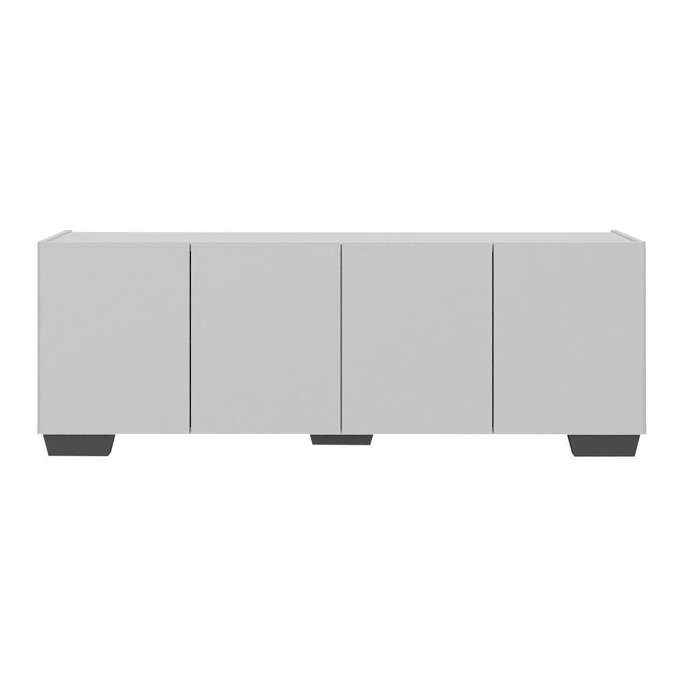 Rack para TV até 50 Polegadas com 4 Portas Multimóveis MP1072 Branco/Preto