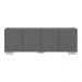 Rack para TV até 50 Polegadas com 4 Portas Multimóveis MP1072 Grafite/Branco