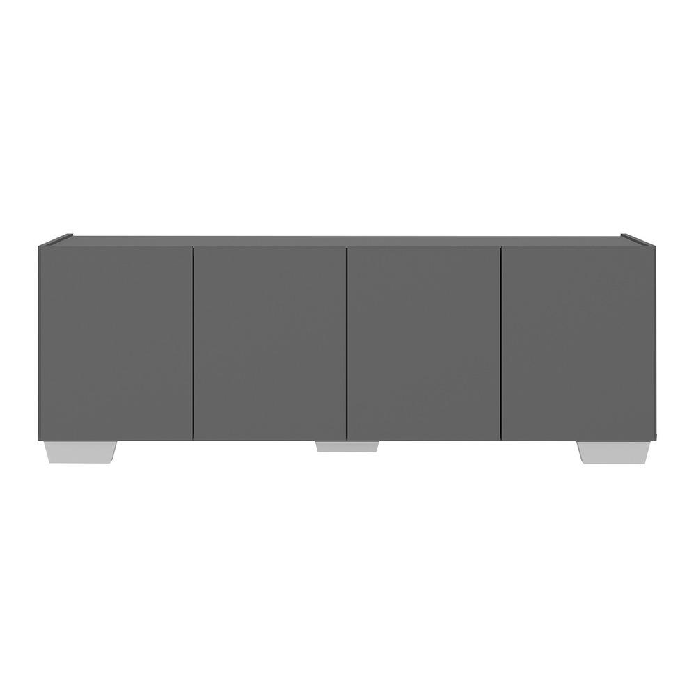 Rack para TV até 50 Polegadas com 4 Portas Multimóveis MP1072 Grafite/Branco