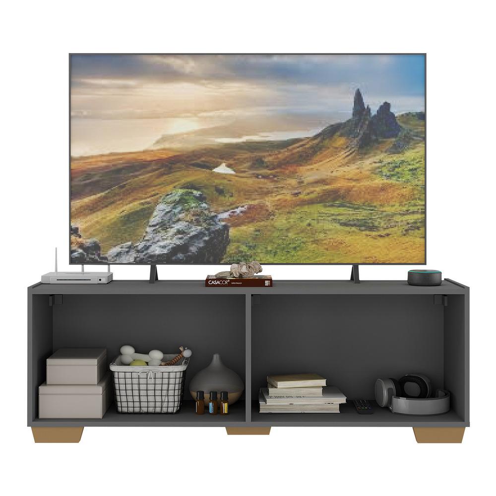 Rack para TV até 50 Polegadas com 4 Portas Multimóveis MP1072 Grafite/Natural