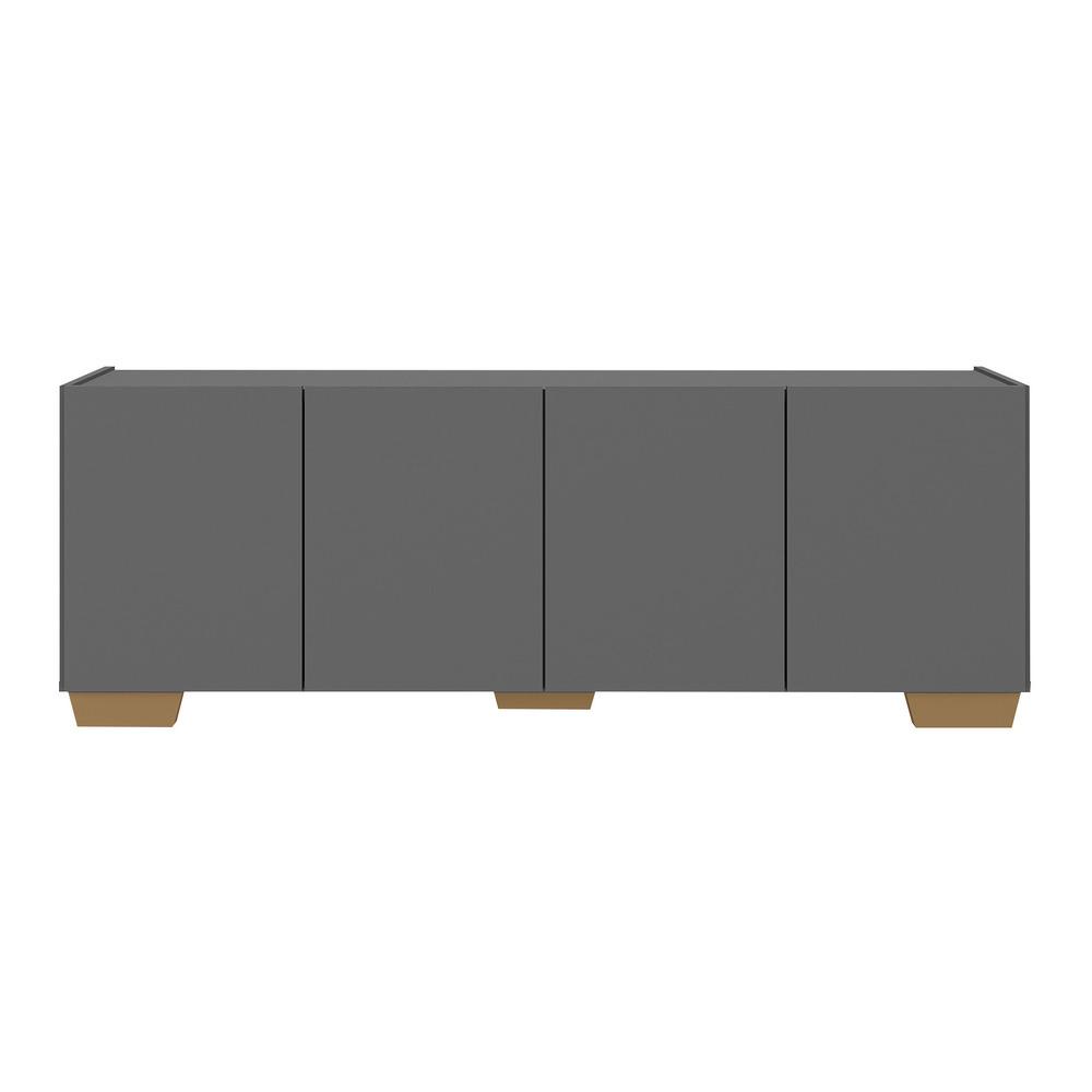 Rack para TV até 50 Polegadas com 4 Portas Multimóveis MP1072 Grafite/Natural