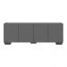 Rack para TV até 50 Polegadas com 4 Portas Multimóveis MP1072 Grafite/Preto