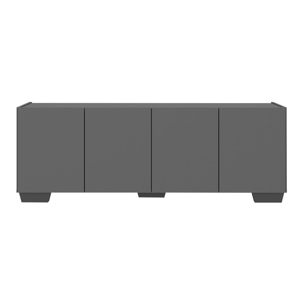 Rack para TV até 50 Polegadas com 4 Portas Multimóveis MP1072 Grafite/Preto