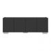 Rack para TV até 50 Polegadas com 4 Portas Multimóveis MP1072 Preto/Branco