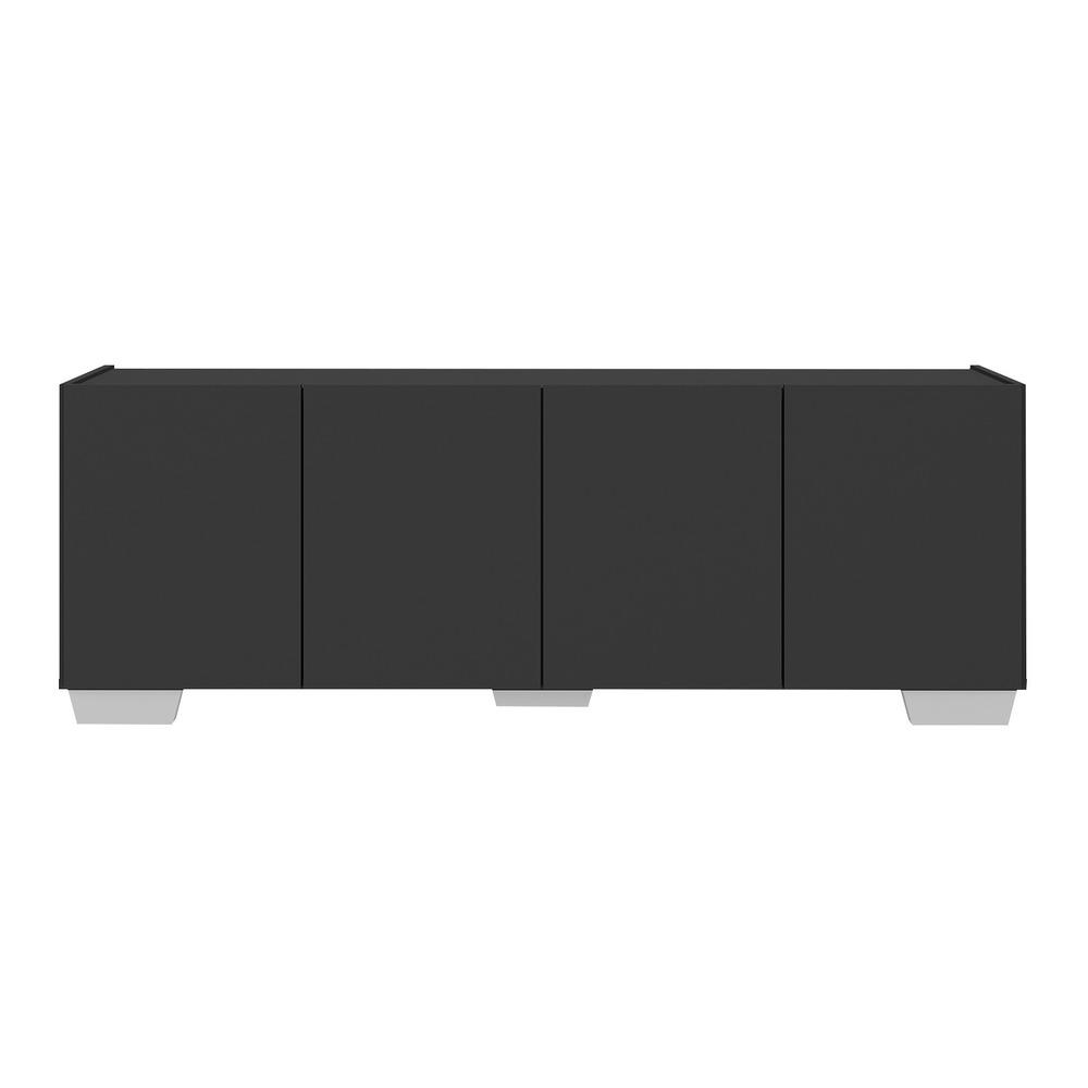 Rack para TV até 50 Polegadas com 4 Portas Multimóveis MP1072 Preto/Branco