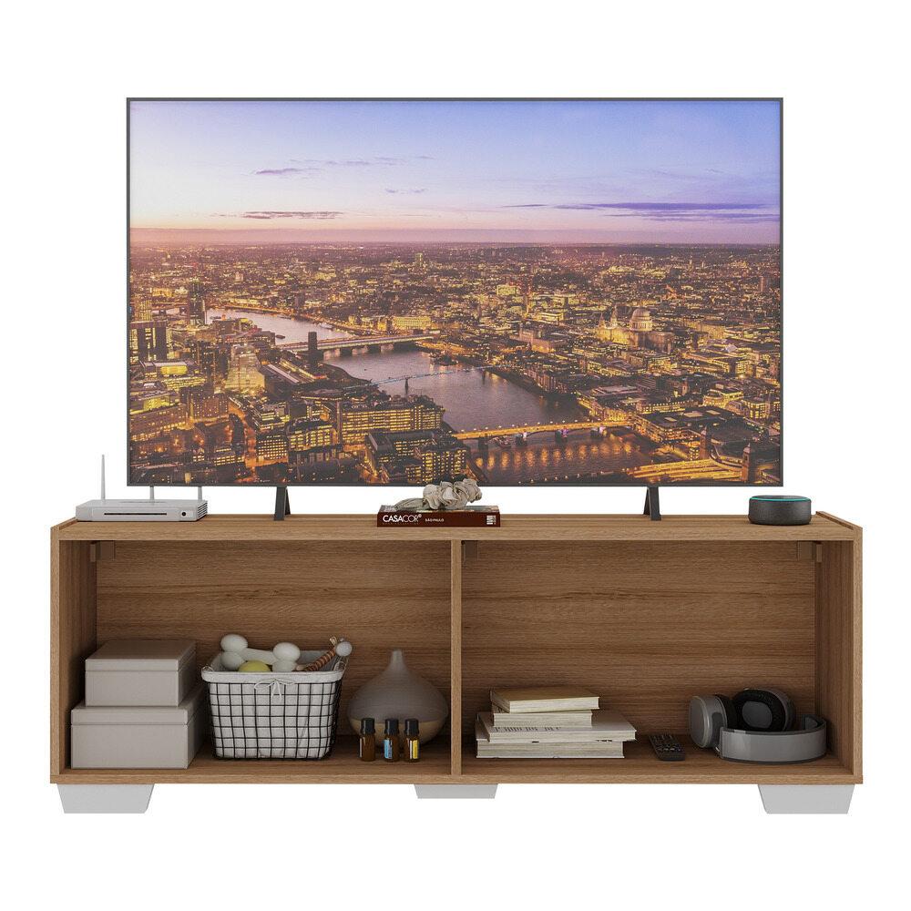 Rack para TV até 50 Polegadas com 4 Portas Multimóveis MP1072 Rustic/Branco