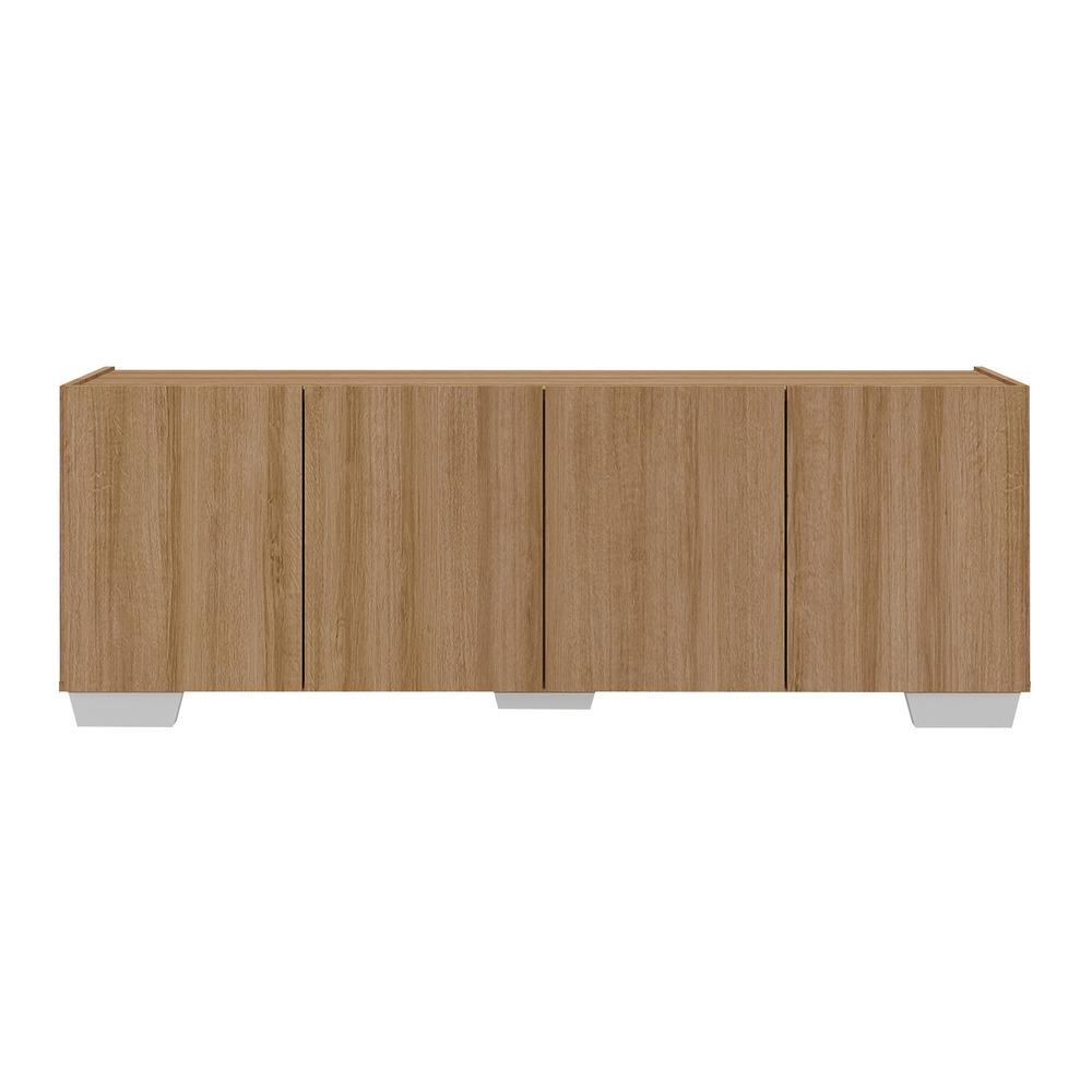 Rack para TV até 50 Polegadas com 4 Portas Multimóveis MP1072 Rustic/Branco