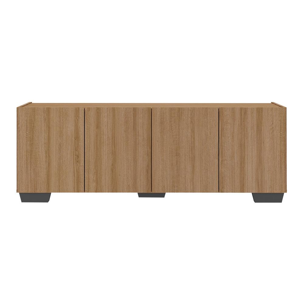 Rack para TV até 50 Polegadas com 4 Portas Multimóveis MP1072 Rustic/Preto