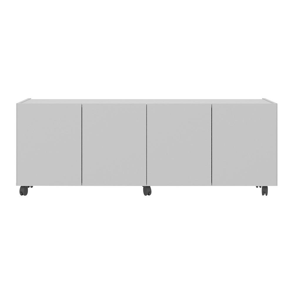 Rack para TV até 50 Polegadas com 4 Portas e Rodízios Multimóveis MP1069 Branco